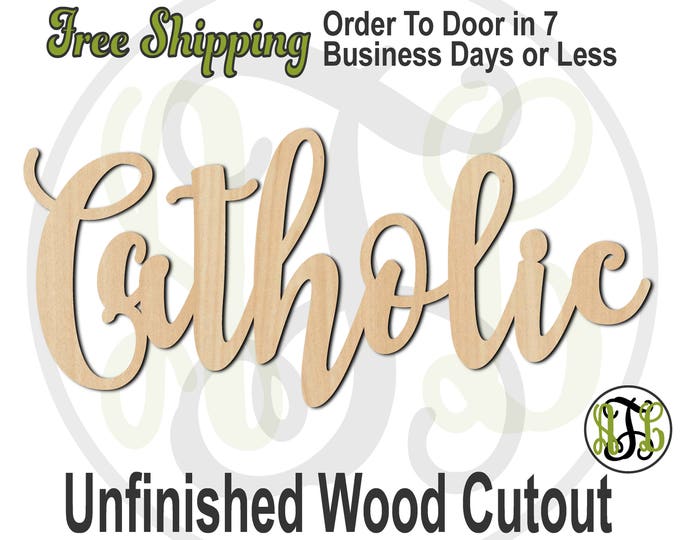 Catholic - 320266FrFt- Religious Cutout, unfinished, wood cutout, wood craft, laser cut wood, wood cut out, Door Hanger, wooden, wall art