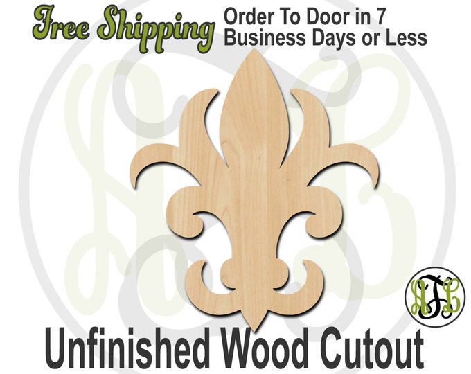 Fleur de Lis 14- No. 300033- Cutout, unfinished, wood cutout, wood craft, laser cut shape, wood cut out, Door Hanger, wooden, ready to paint