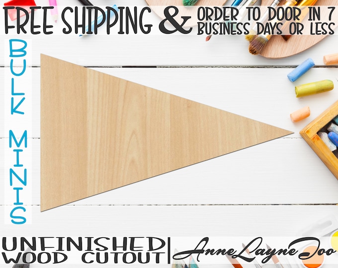 Plaque Pennant- 2" to 6" Minis, Small Wood Cutout, unfinished, wood cutout, wood craft, laser cut, wood cut out, ornament -40022