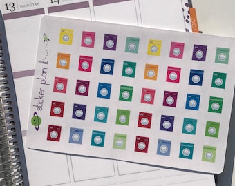 Washing Machine Planner Stickers! Set of 40, Perfect for the Erin Condren Planner, Plum Paper Planner, and others!