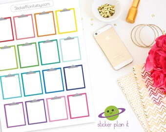 Clipboard Planner Stickers: Sheet of 16