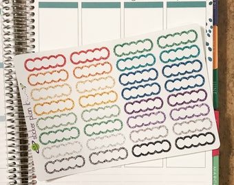 Glitter Scalloped Appointment Stickers, Quarter-Box with White Center, Set of 32, for use in Vertical Erin Condren Life Planners!