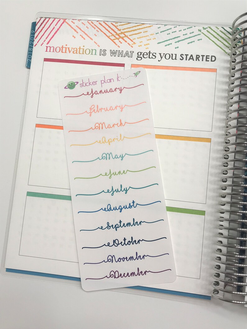 Months of the Year Script Cursive Word Planner Stickers for | Etsy