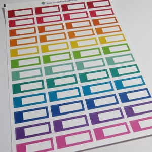 Rectangle Label Planner Stickers: Sheet of 48
