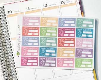 Set of 20 BABYSITTER Planner Stickers!!!! Perfect for the Erin Condren planner, Plum Paper Planner, and more!