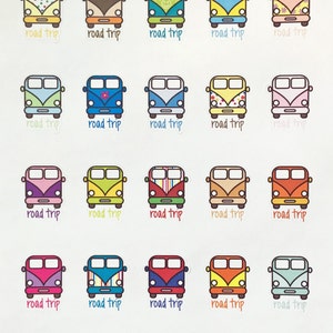 Camping Van Road Trip Planner Stickers Set of 25, Perfect for the Erin Condren or Plum Paper Planner image 3