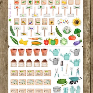 GARDENING VEGETABLE GARDEN Weekly Planner Sticker Kit