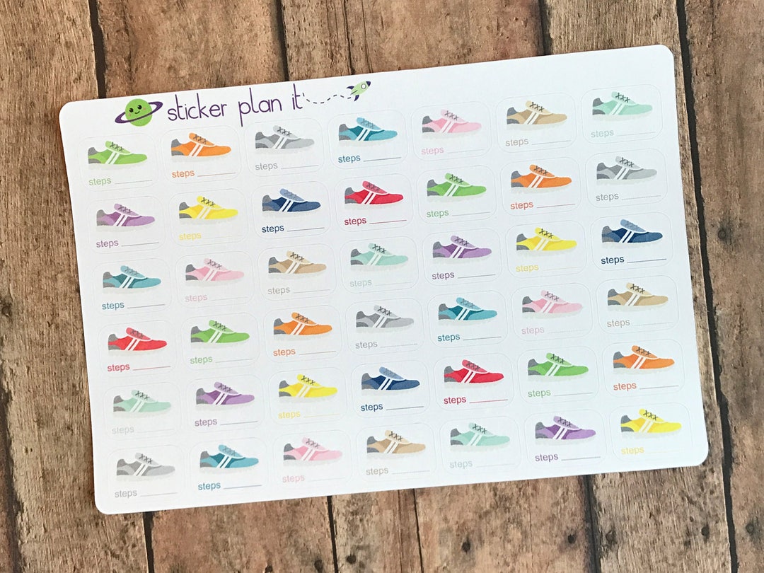 Running Shoe Step Tracker / Mile Tracker Planner Stickers for ECLP Erin