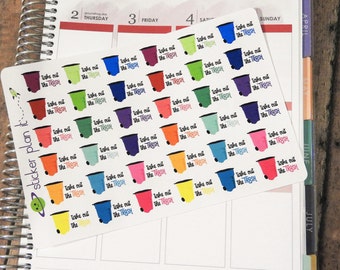 Garbage / Trash Day  Planner Stickers! Set of 36 perfect for Erin Condren Life Planner, Plum Paper Planner, and others