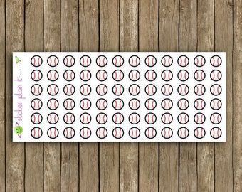Baseball Planner Stickers: Sheet of 72