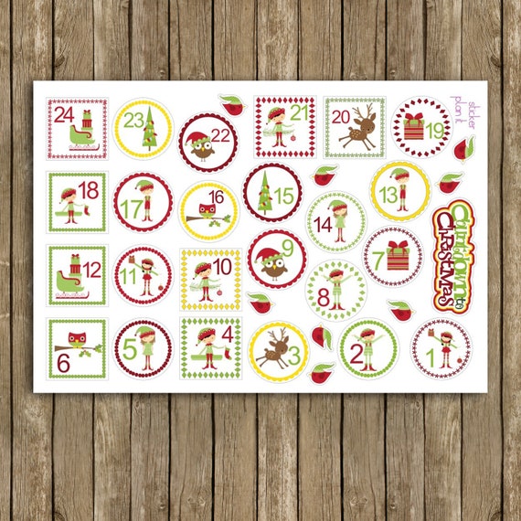 ELF COUNTDOWN to CHRISTMAS Planner Stickers Etsy