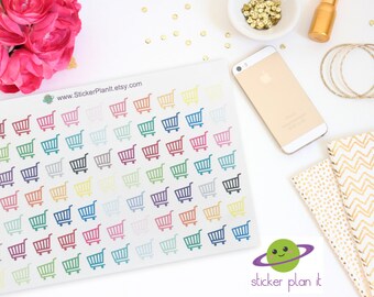 SHOPPING CART Life Planner Stickers!!!! Set of 77, Perfect for the Erin Condren or Plum Paper Planner!!!!