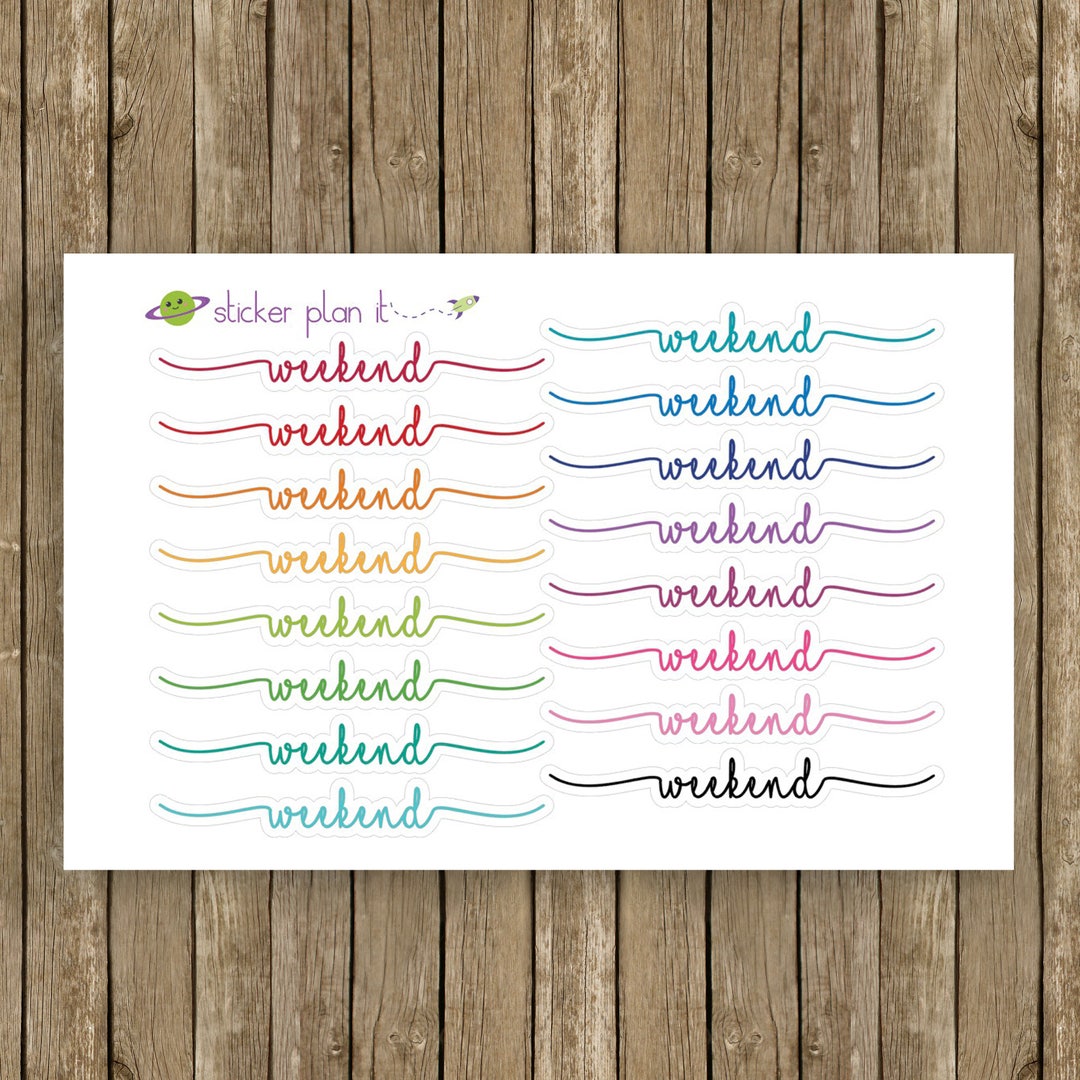 WEEKEND Script Planner Stickers - 2 Sizes - 7x9" Planners or A5 ...