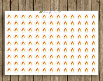 Set of 117 FLAME / FIRE Planner Stickers!!!! Perfect for the Erin Condren planner, Plum Paper Planner, and more!
