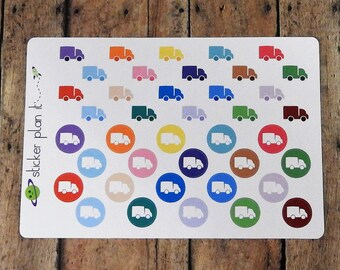 Delivery Truck Planner Stickers: Sheet of 40
