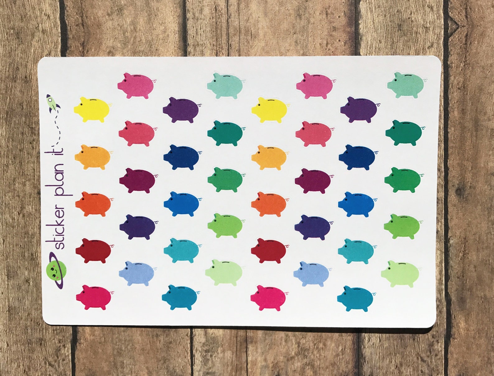 Piggy Bank Savings Planner Stickers Set of 40 Perfect for - Etsy