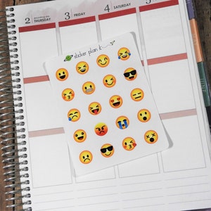 EMOJI Planner Stickers! Set of 20 perfect for Erin Condren Life Planner, Plum Paper Planner, and others