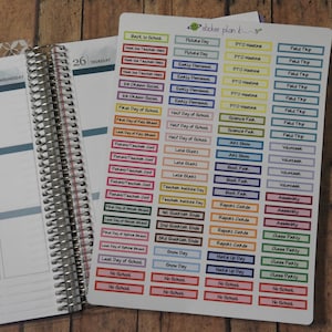 SCHOOL YEAR header stickers for Erin Condren Life Planners or Plum Paper Planners