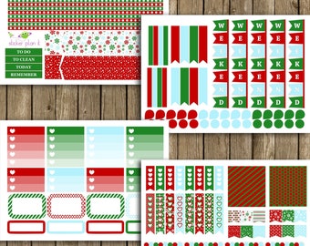CHRISTMAS Horizontal Weekly Planner Sticker Kit