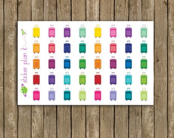 Suitcase Planner Stickers! Set of 40, Perfect for the Erin Condren Planner, Plum Paper Planner, and others!