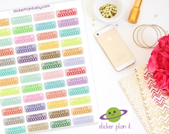 Hydrate Planner Stickers: Pastel Water Intake Trackers, Sheet of 48