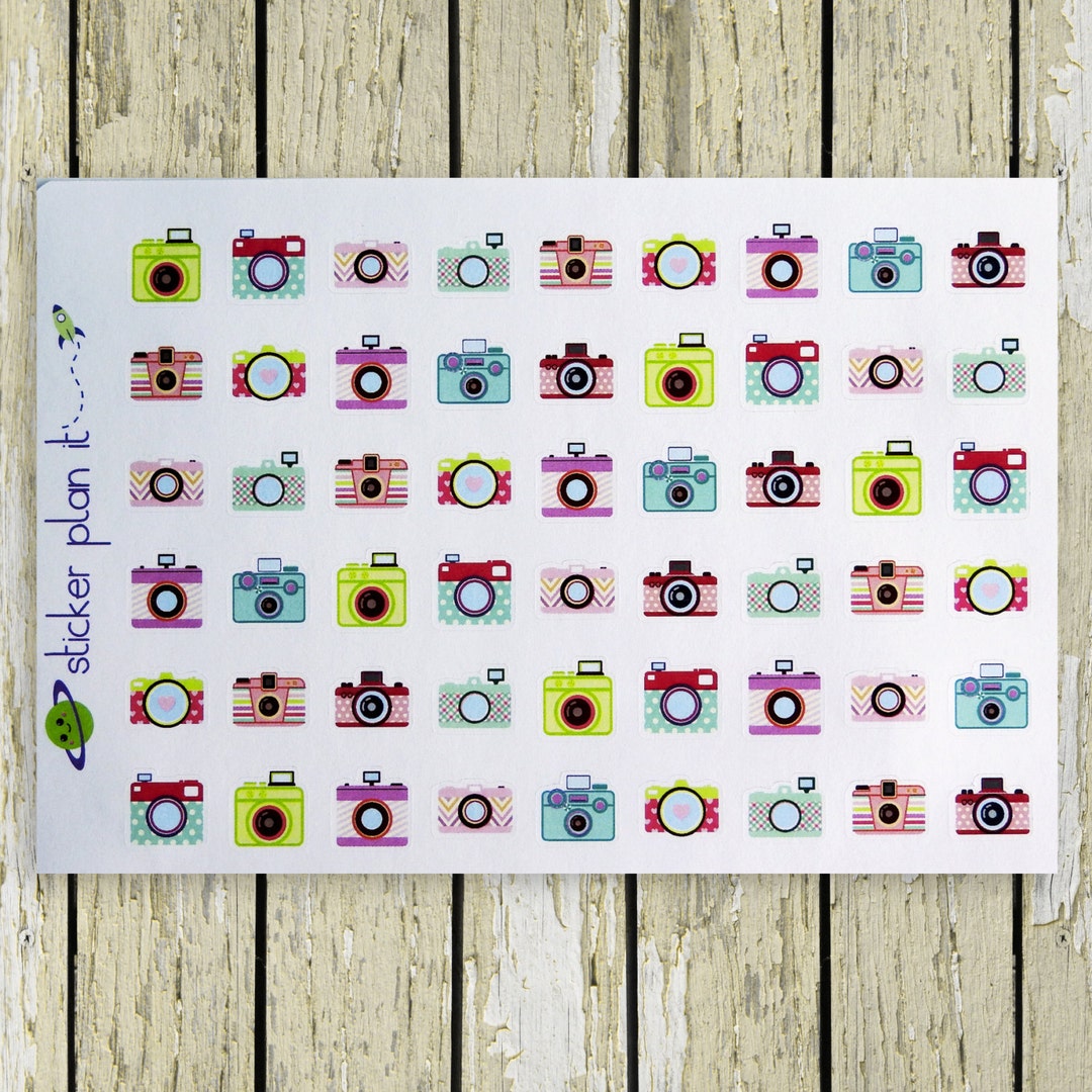 CAMERA PHOTOGRAPHY Planner Stickers!!!! Set of 54, Perfect for the Erin ...