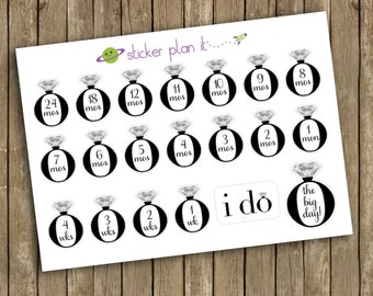 WEDDING COUNTDOWN Planner Stickers