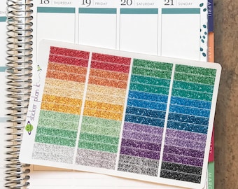 Glitter Header Planner Stickers: Sheet of 56