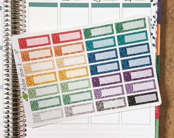 Glitter Appointment Stickers, Quarter-Box, Set of 28, for use in Vertical Erin Condren Life Planners!