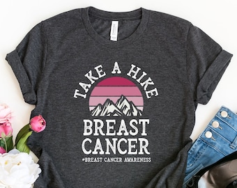 Take A Hike Breast Cancer Awareness TShirt | Cancer Support Awareness Shirt | Pink Awareness Ribbon Tee | Cure Breast Cancer | Check Tatas