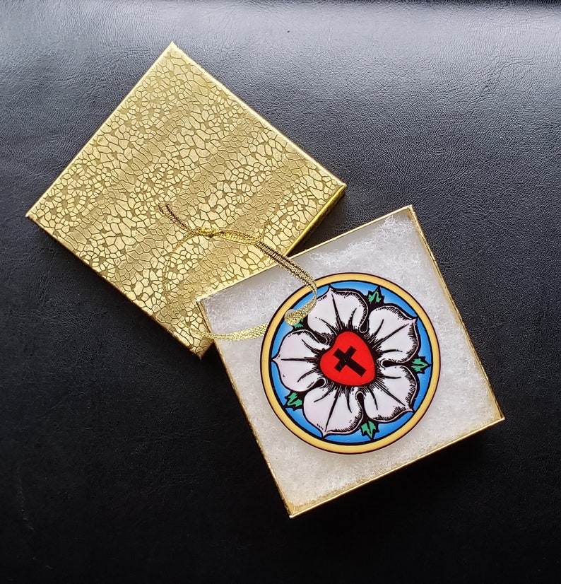 Lutheran Christmas Ornament Martin Luther Rose Xmas Ornament Etsy