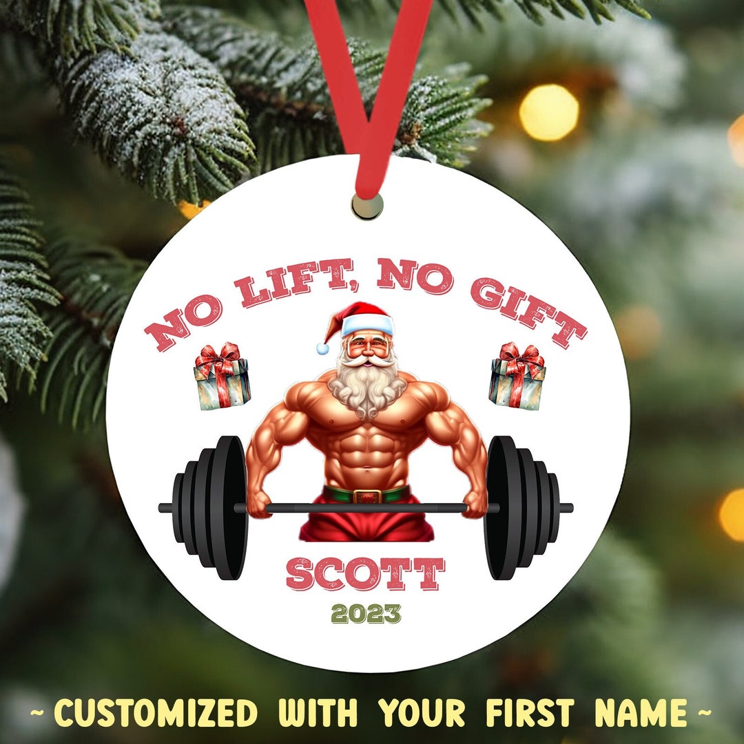 Weightlifting Christmas Ornament 