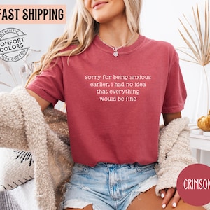 Anxiety Humor Shirt Sorry for Being Anxious TShirt Funny Mental Health Shirt Sarcastic Humor Graphic Tee Anxiety Quote T-Shirt ADHD Tee bild 5