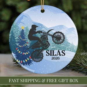 Dirt Bike Rider Christmas Ornament Gift Personalized 2026 Motocross Racing Xmas Ornament Dirt Biking Offroad Race Christmas Gift Present