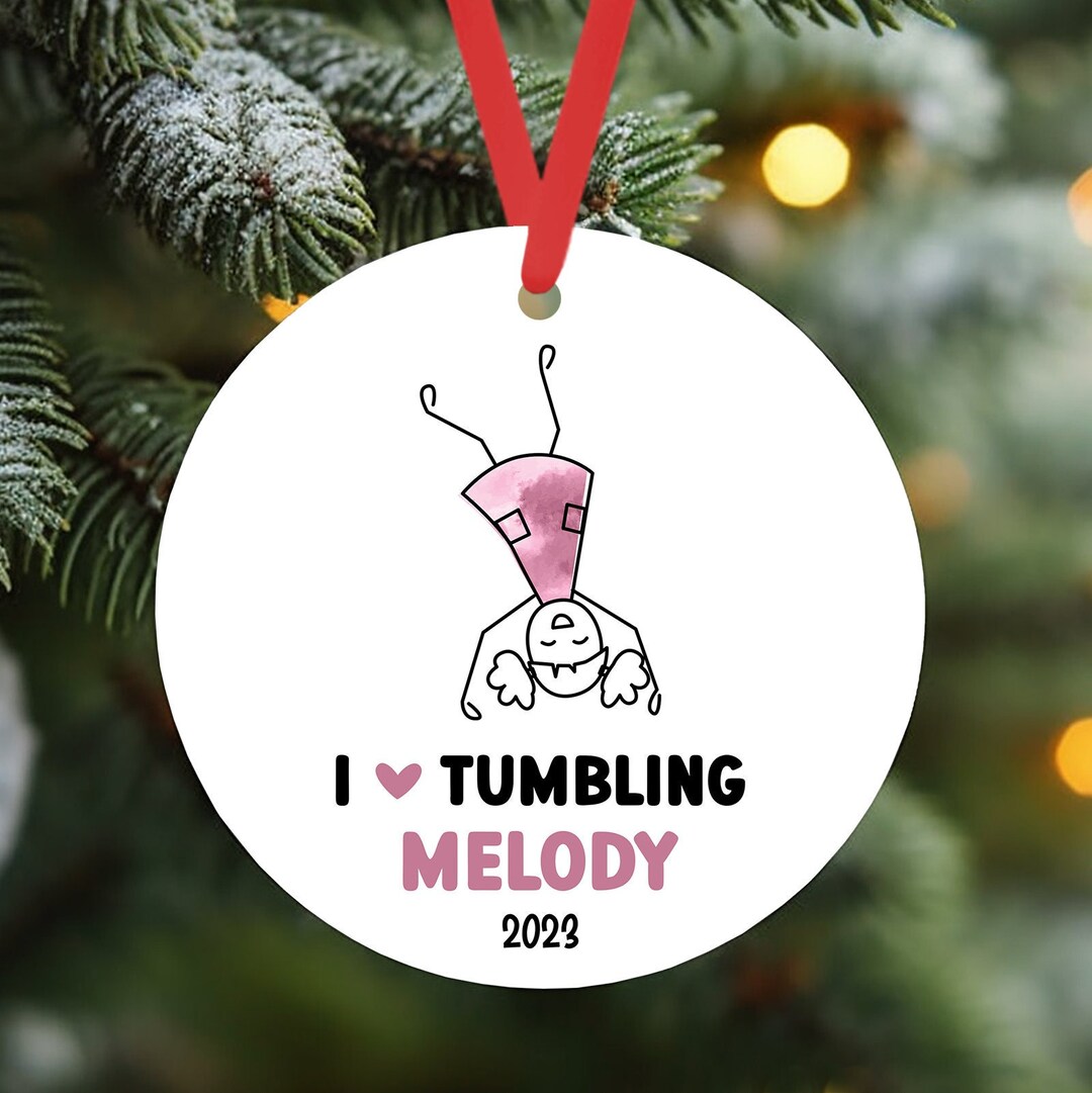 Tumbling Cartwheel Girl Christmas Ornament PERSONALIZED Girl That Loves