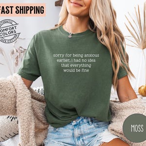 Anxiety Humor Shirt Sorry for Being Anxious TShirt Funny Mental Health Shirt Sarcastic Humor Graphic Tee Anxiety Quote T-Shirt ADHD Tee bild 6