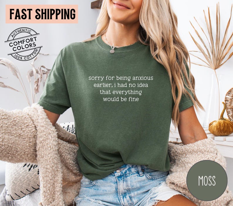 Anxiety Humor Shirt Sorry for Being Anxious TShirt Funny Mental Health Shirt Sarcastic Humor Graphic Tee Anxiety Quote T-Shirt ADHD Tee bild 6