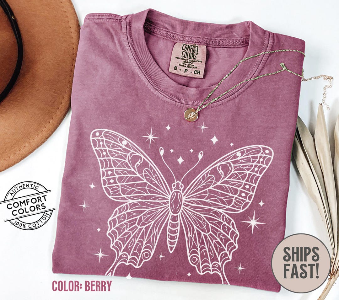 Celestial Butterfly Tshirt Boho Butterfly Shirt Gift Witchy Aesthetic ...