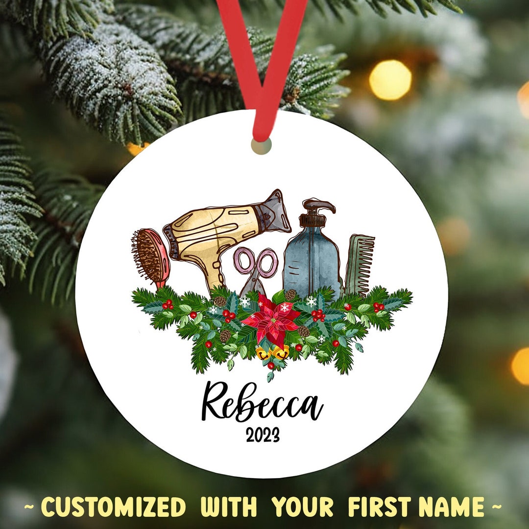 Hair Stylist Christmas Ornament 2023 Personalized Hair Dresser Xmas Tree Ornament Stylist Gift