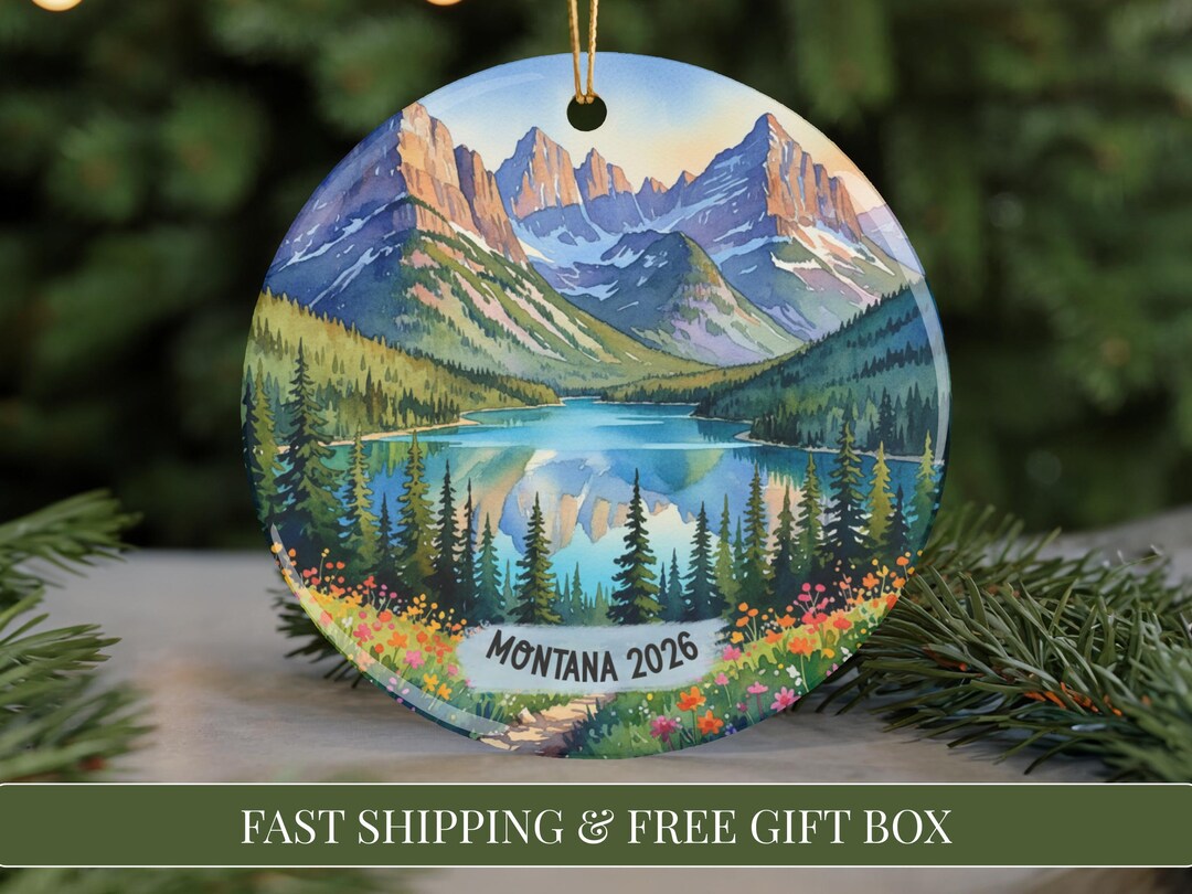 Glacier National Park Ornament 2026 Montana Christmas Ornament Travel ...