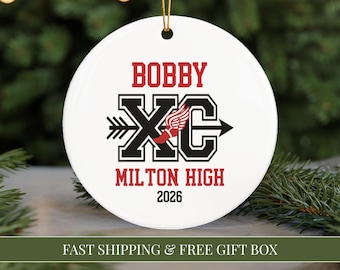 Personalized Cross Country Ornament 2026 XC Runner Gift School Sports Keepsake Team Senior Gift Track & Field Christmas Ornament Coach Xmas
