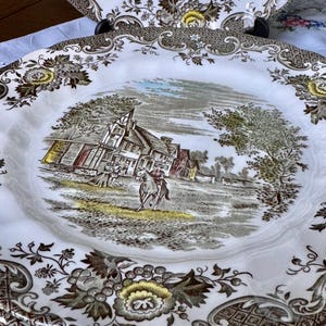 Vintage Johnson Brothers Romantic England ‘Chiddingstone’ Dinner Plates, 3 Available
