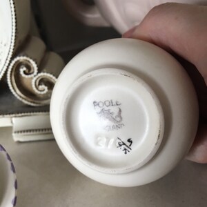 Vintage Poole Pottery Mustard Pot, with Tiny Shell Spoon image 7