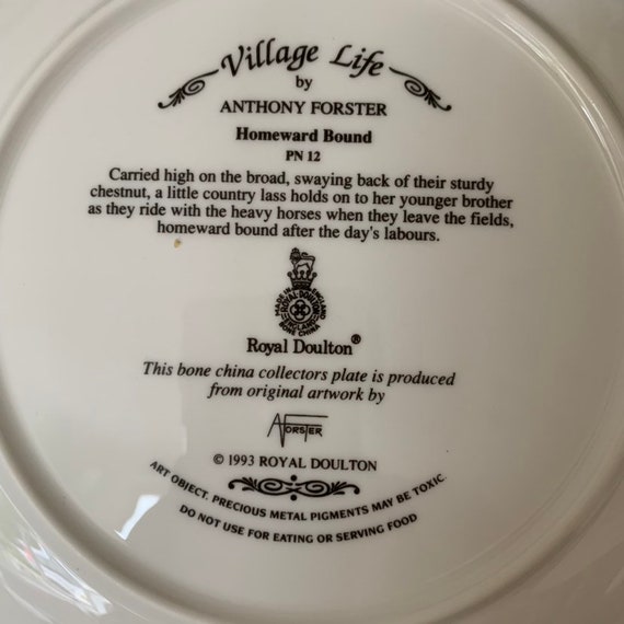 Royal Doulton Collectors Plate HOMEWARD BOUND From VILLAGE LIFE 