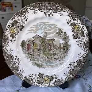 Vintage Johnson Brothers Romantic England ‘Moreton Old Hall’ Dinner Plate