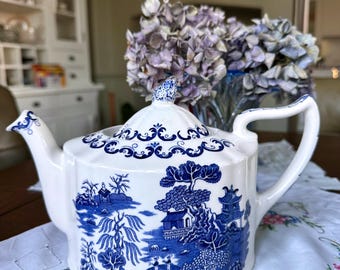 【希少】RINGTONS ブルーウィロー ティーキャディ VINTAGE BLUE WILLOW RINGTONS LIMITED TEA MERCHANTS CONG FORM