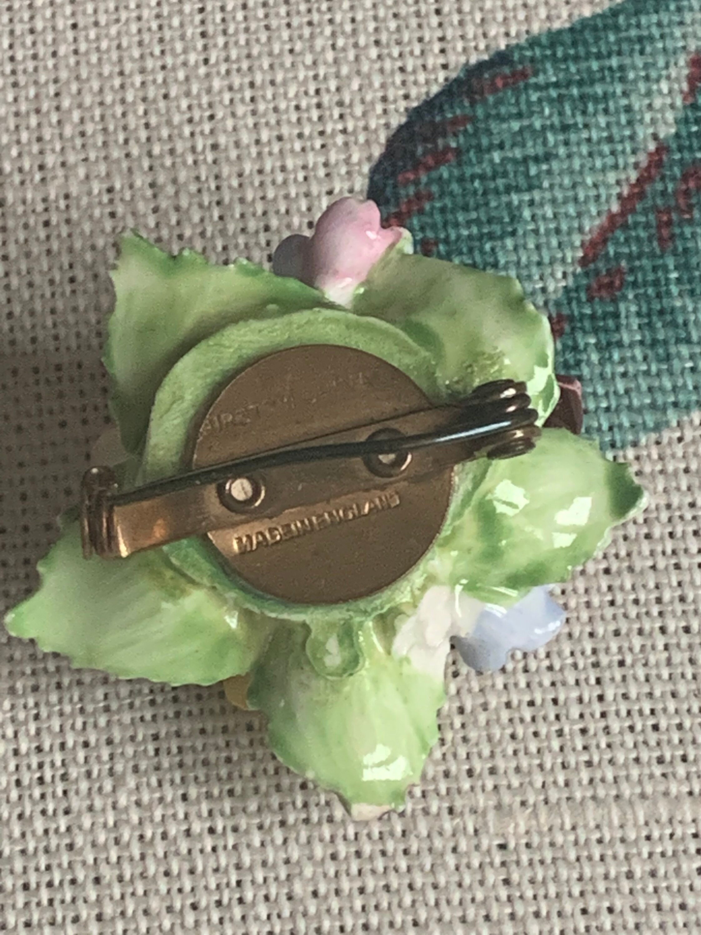 Vintage Fine Bone China Floral Brooch by Bairstow China Made Etsy