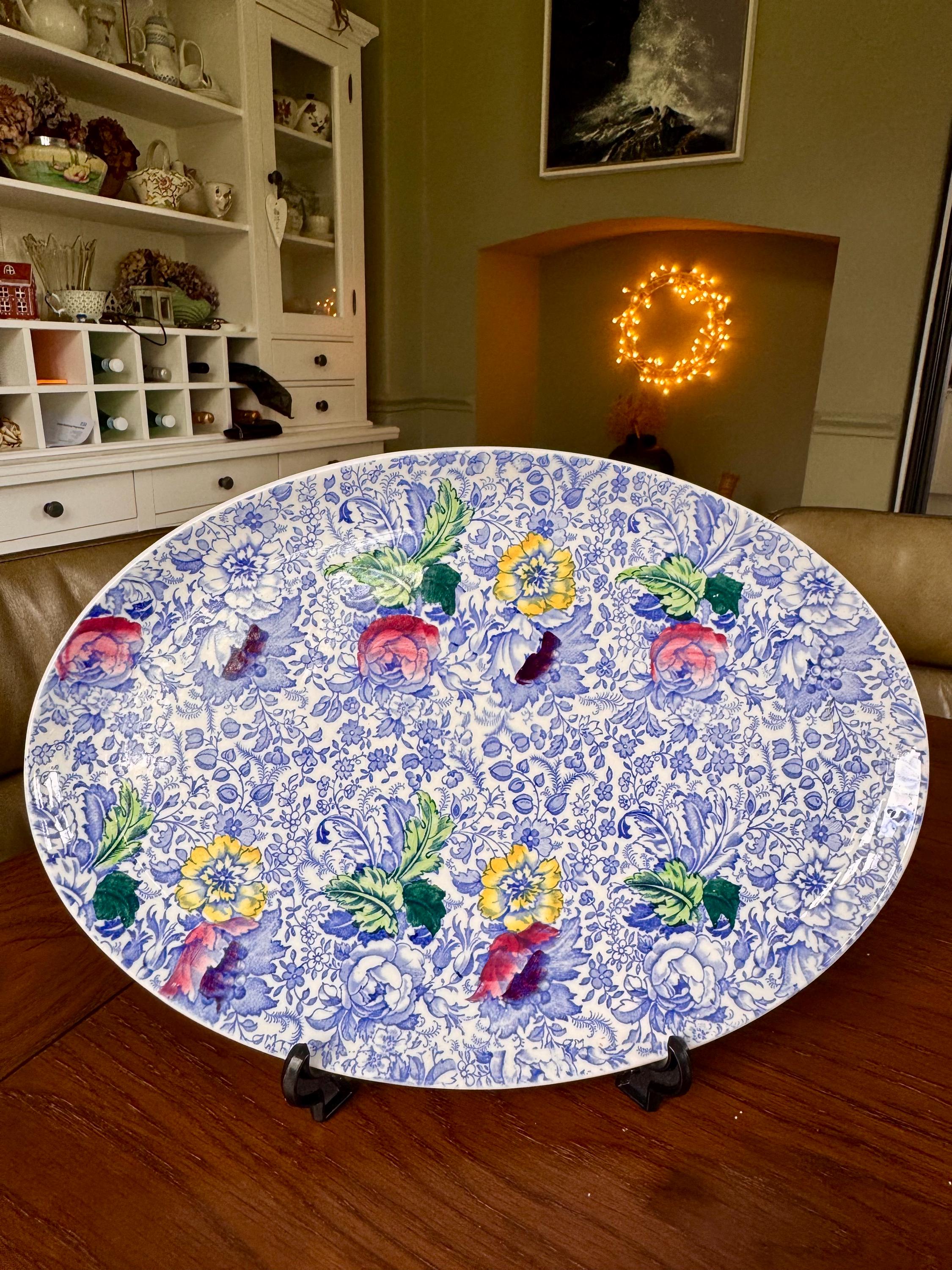 Burleigh＊Brown Calico＊Cake plate・* 【希少品】 Burleigh Brown