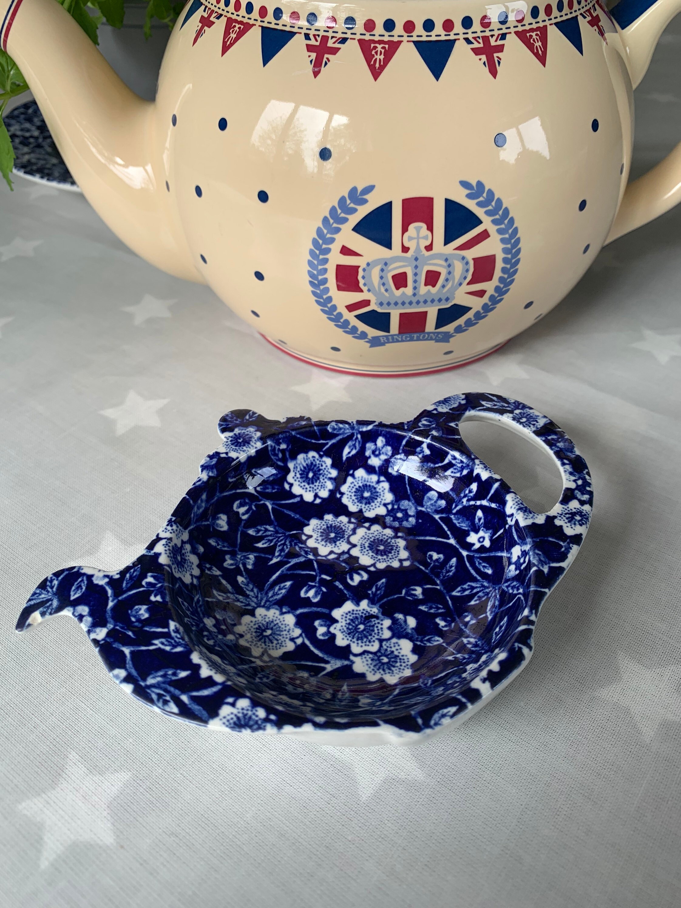 Burleigh Calico Teapot-Shaped Teabag Holder Teaspoon Rest - Etsy.