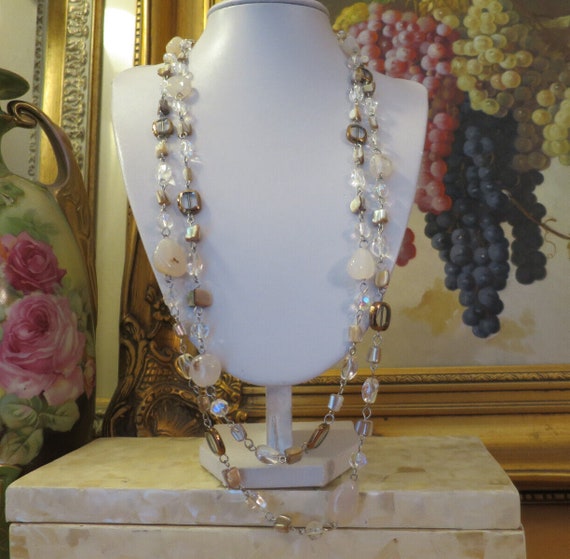 Gorgeous Vintage Retro Agate, mother of pearl, au… - image 6